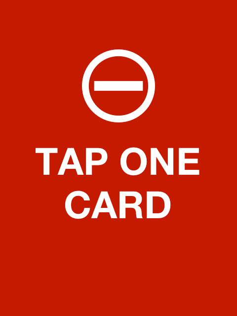 Red tap one card screen