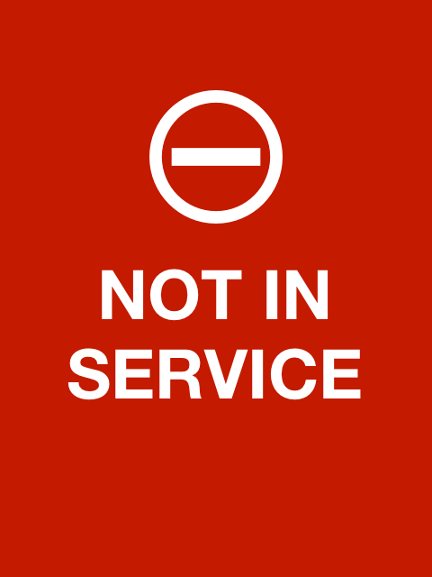 Red not in service screen