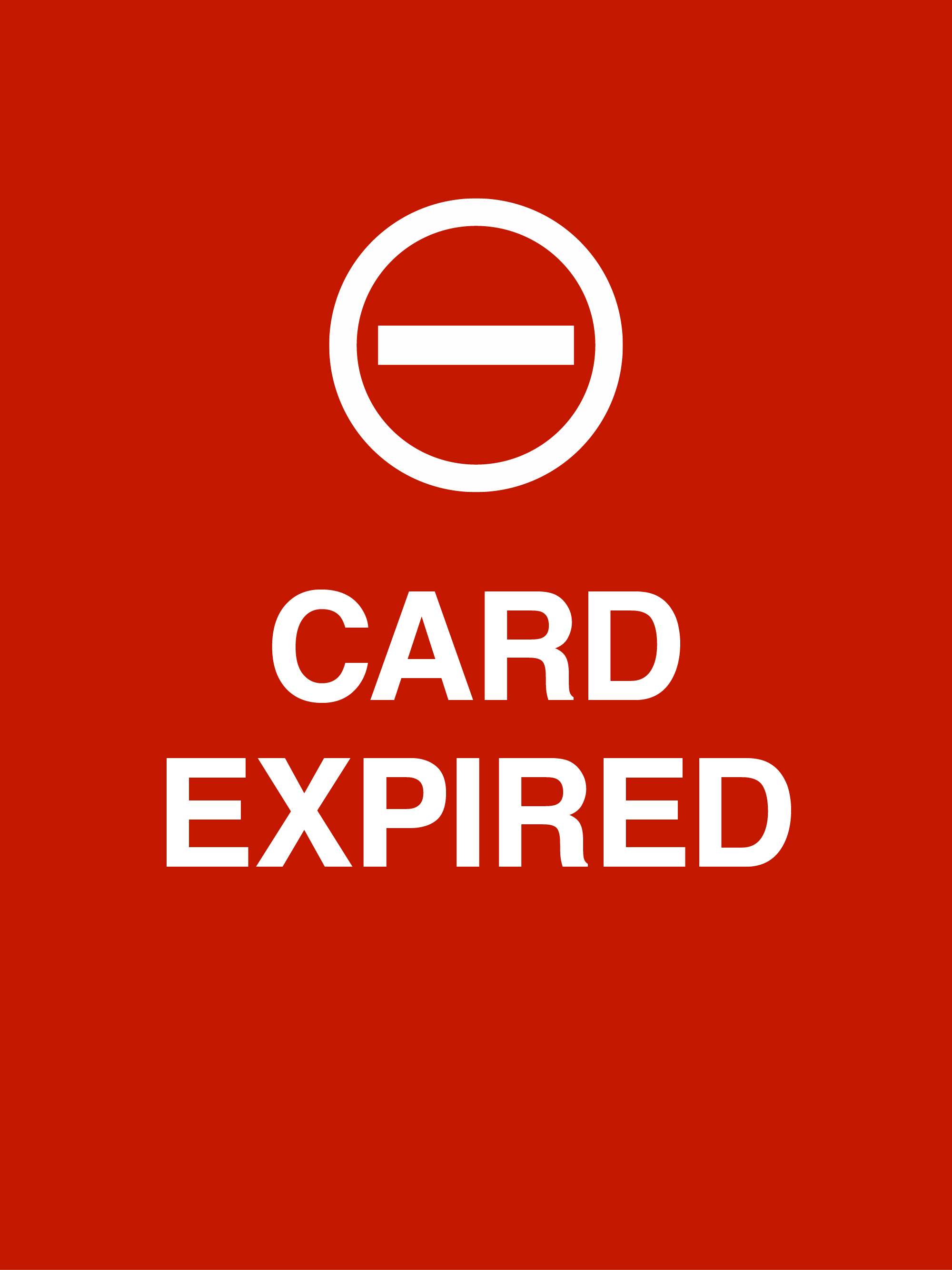 Red payment method expired screen