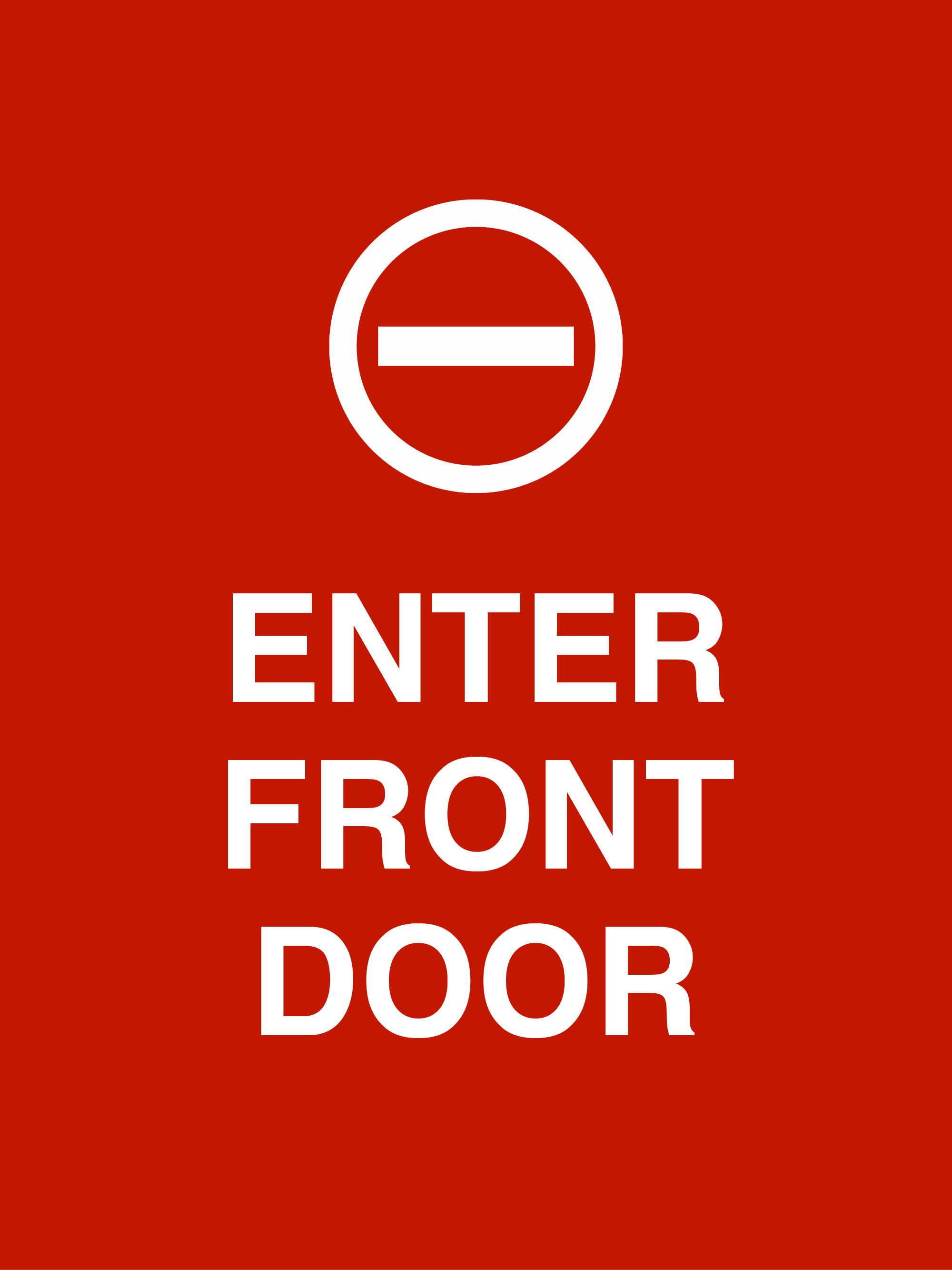 Enter front door