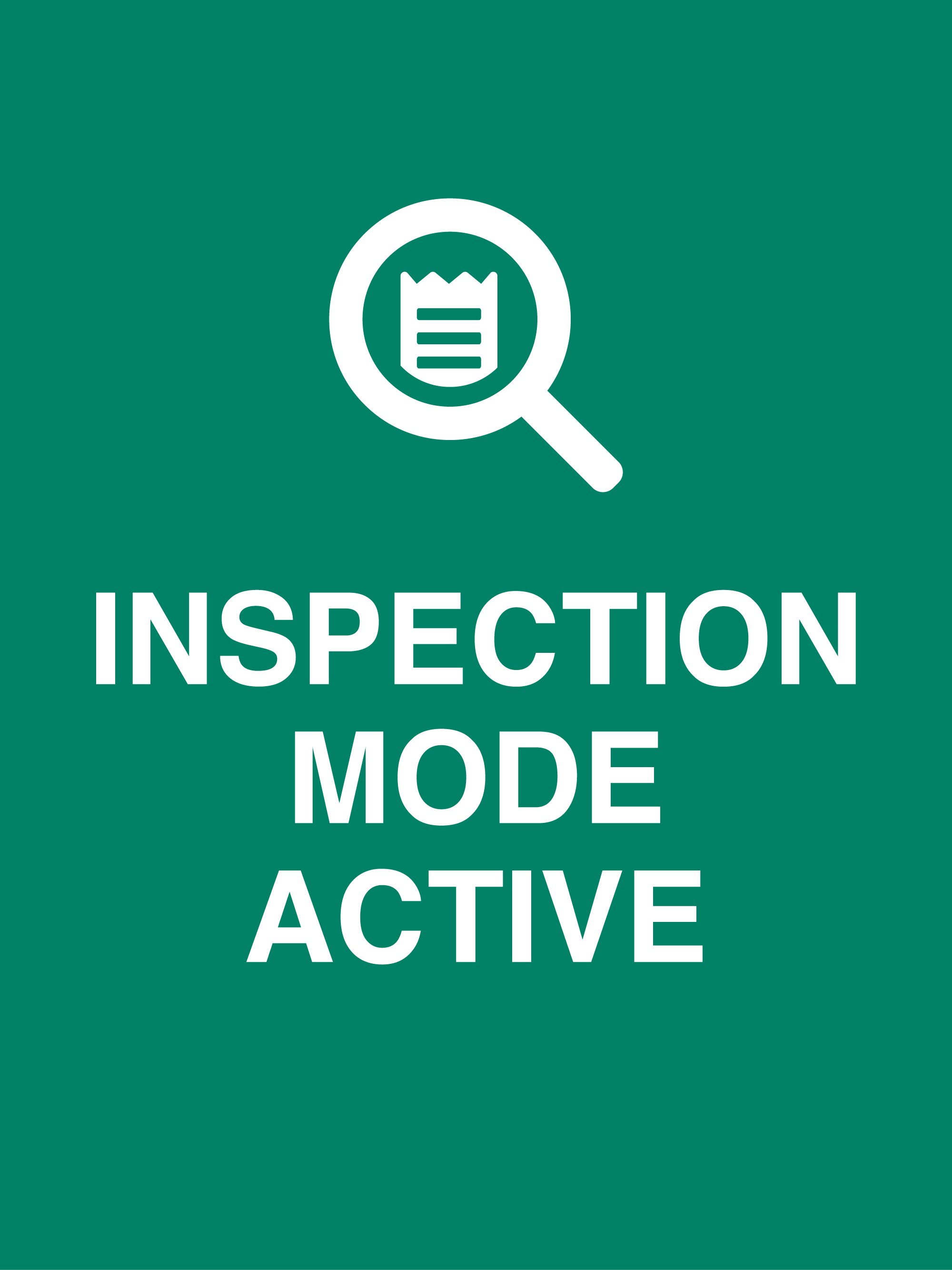 Inspection mode active